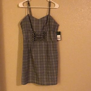 Plaid corset skater dress